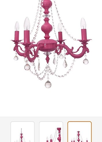 4lü taşlı avize pembe - Görsel 5