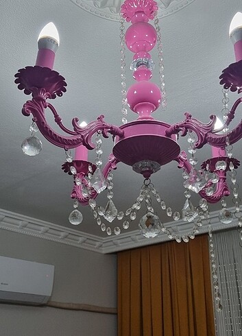 4lü taşlı avize pembe - Görsel 6