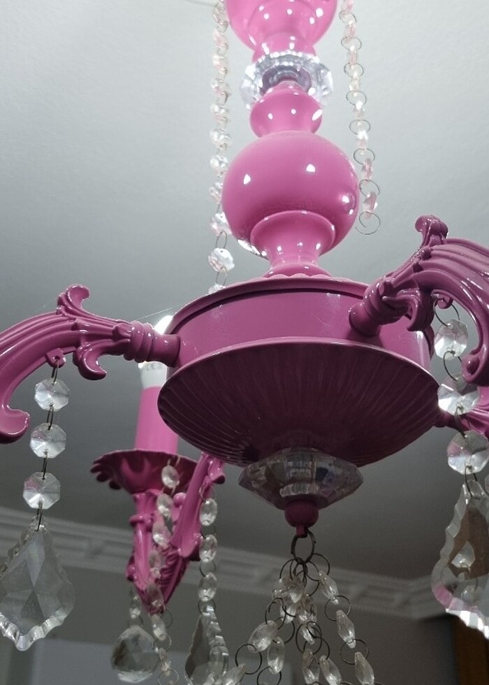 4lü taşlı avize pembe - Görsel 3