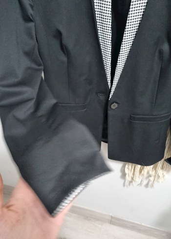 Tek Düğmeli Kadın Siyah Blazer - Görsel 3