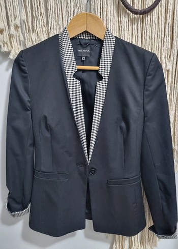 Tek Düğmeli Kadın Siyah Blazer - Görsel 2