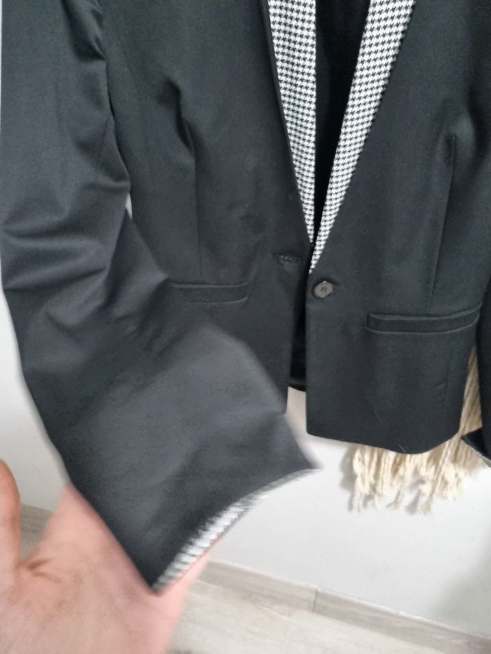 Tek Düğmeli Kadın Siyah Blazer - Görsel 3