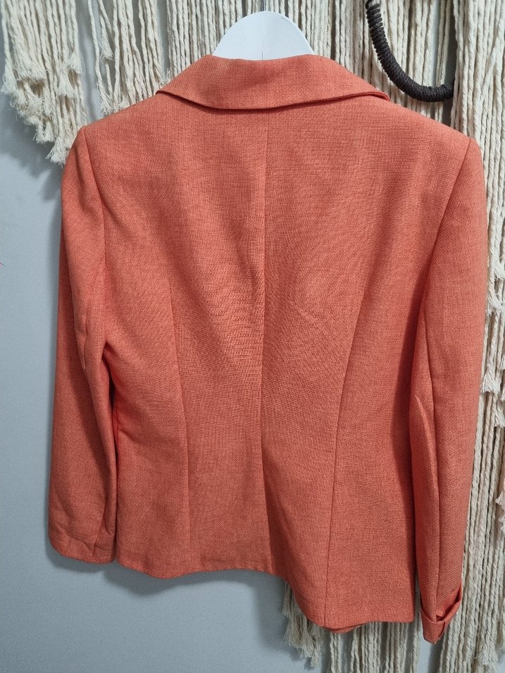 Bej Keten Kadın Blazer Ceket - Görsel 4