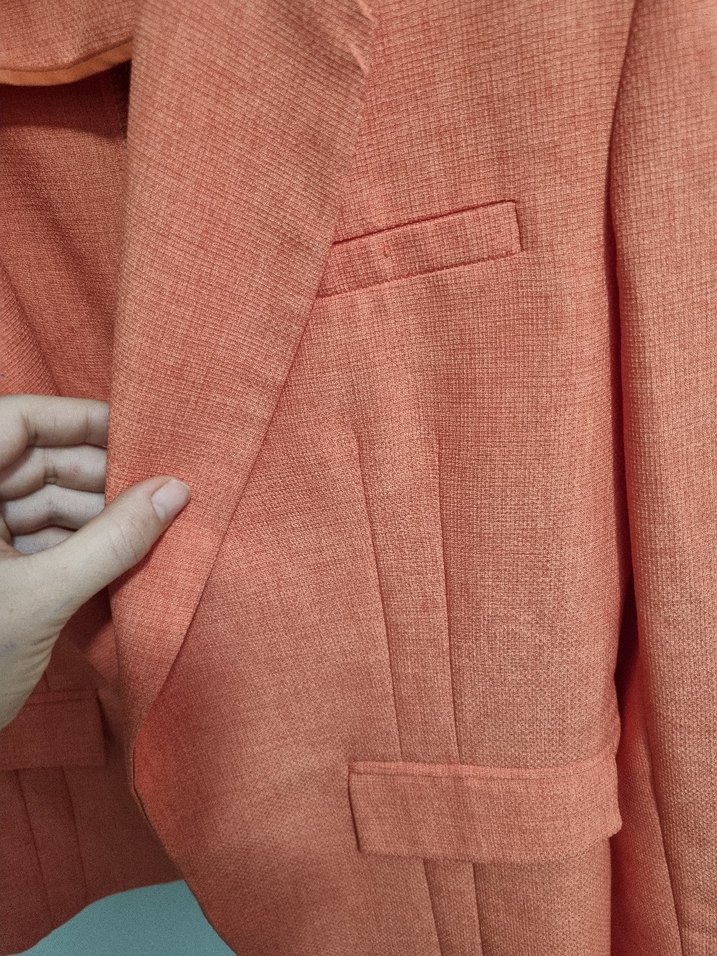 Bej Keten Kadın Blazer Ceket - Görsel 3