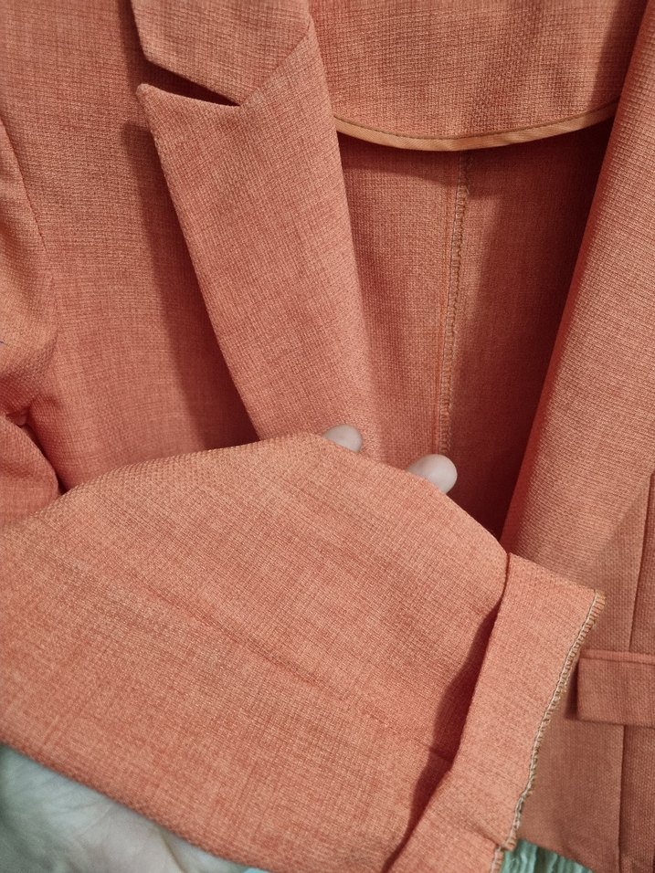 Bej Keten Kadın Blazer Ceket - Görsel 2