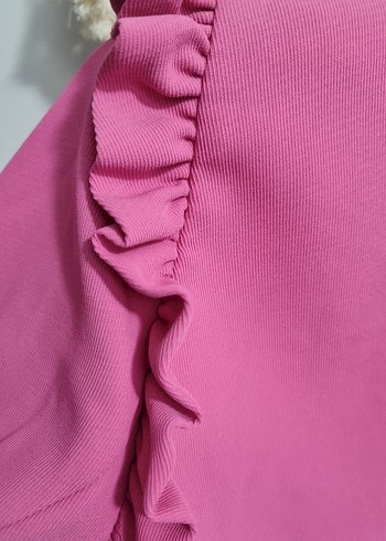 Pembe Fırfırlı Kısa Kadın Blazer Ceket - Görsel 5