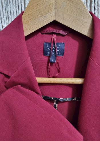 M&S Marka Bordo Kadın Ofis Blazeri, Normal Boy - Görsel 2