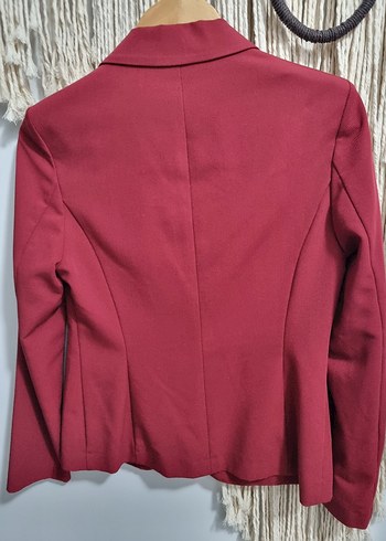 M&S Marka Bordo Kadın Ofis Blazeri, Normal Boy - Görsel 3
