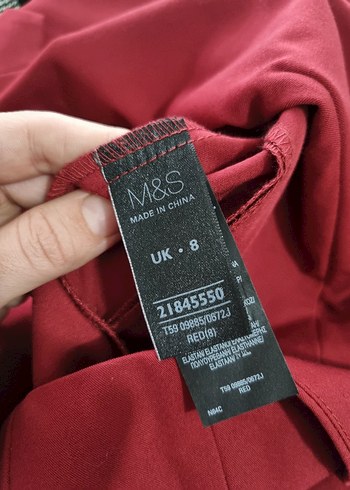 M&S Marka Bordo Kadın Ofis Blazeri, Normal Boy - Görsel 7