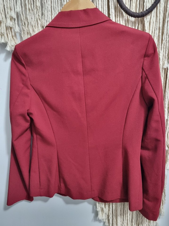 M&S Marka Bordo Kadın Ofis Blazeri, Normal Boy - Görsel 3