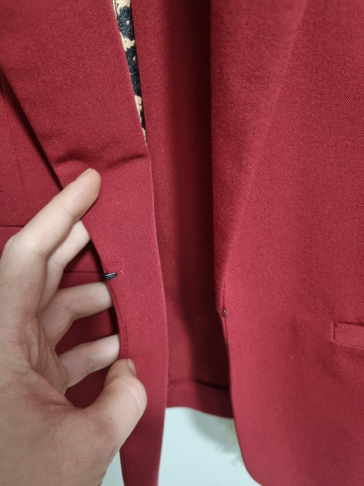 M&S Marka Bordo Kadın Ofis Blazeri, Normal Boy - Görsel 5