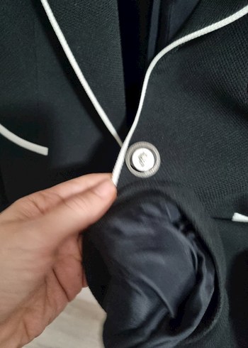 Düğmeli Siyah Kadın Blazer Ceket - Görsel 3