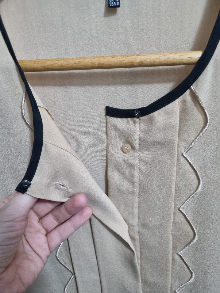 MISSIPEKYOL Bej orijinal casual tiril gömlek - Görsel 2