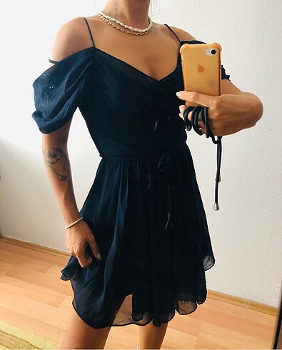 Lacivert kısa elbise