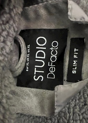 xl Beden gri Renk Defacto Studio Gri Süet Erkek Kaban, Düğmeli, Midi Boy