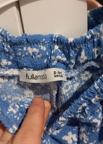 fullamoda kız çocuk Mavi Çiçekli pantolon - Görsel 2