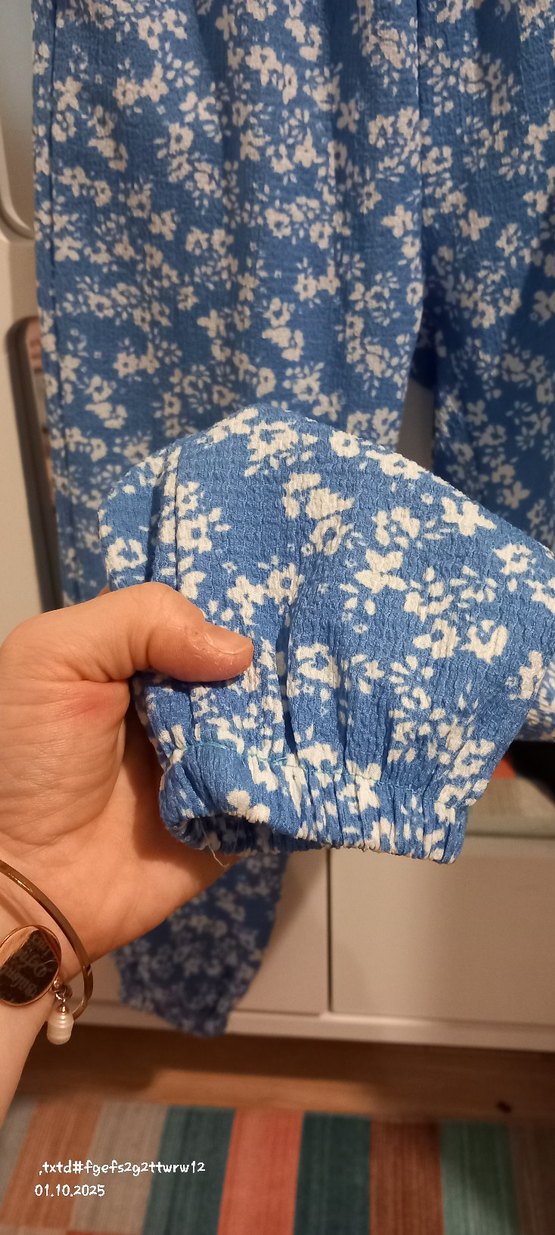 fullamoda kız çocuk Mavi Çiçekli pantolon - Görsel 3