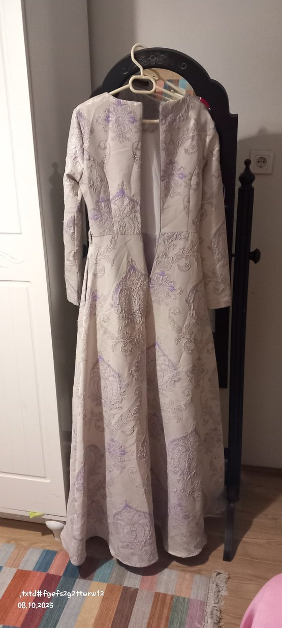 gri mor abiye - Görsel 5