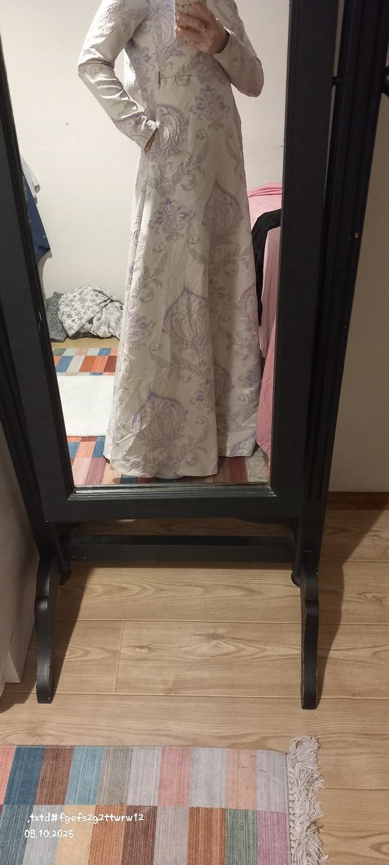 gri mor abiye - Görsel 3