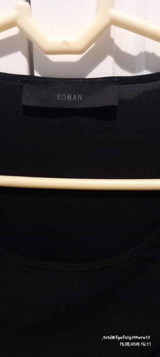 Siyah şifon Fırfırlı Kısa Kollu Bluz - Görsel 2