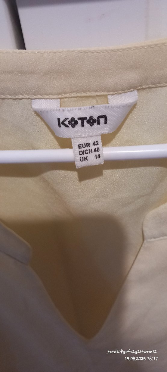 Sarı V Yaka Kısa Kollu Bluz - Görsel 2