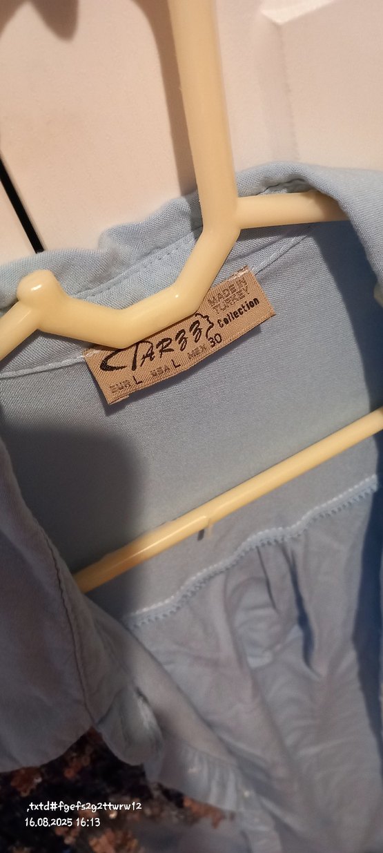 Uzun Kollu Mavi Nakışlı Gömlek tunik - Görsel 3