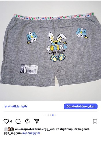 Tutku Baskılı kız Çocuk Boxer 6 lı