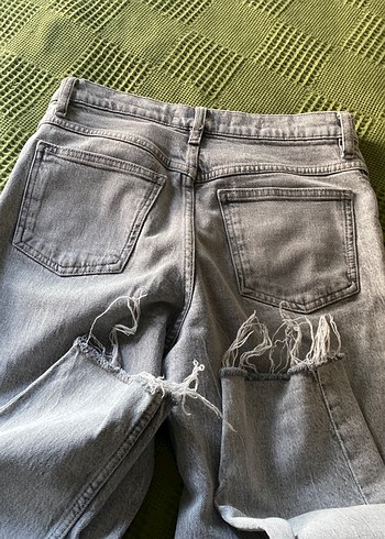 Gri Midi Boy mom Fit Kadın Jean - Görsel 3