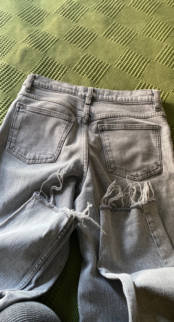 Gri Midi Boy mom Fit Kadın Jean - Görsel 3