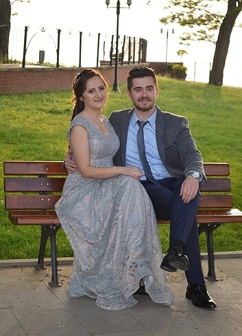 Gri Abiye Elbise  - Görsel 3