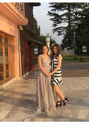 Gri Abiye Elbise  - Görsel 4