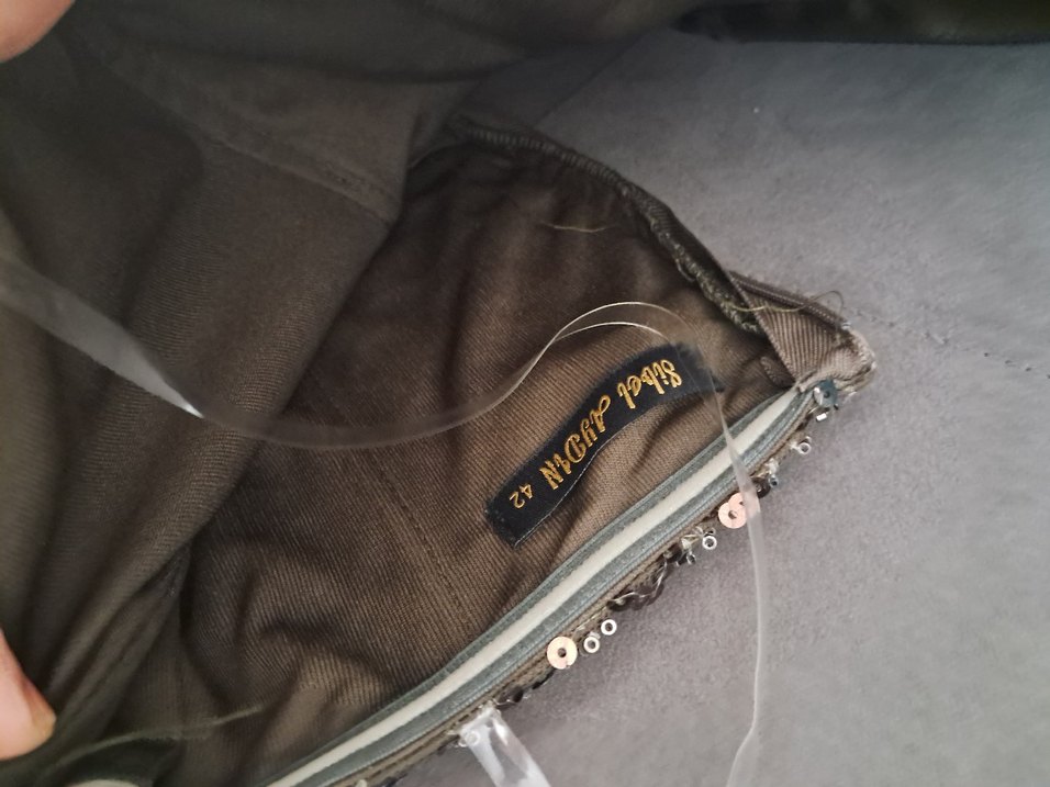 Haki Yeşil Boncuk İşlemeli Uzun Abiye - Görsel 5