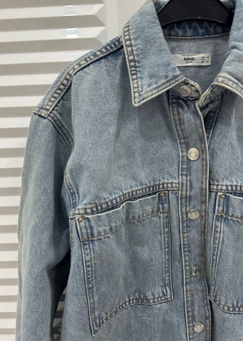 Mango Düğmeli Mavi Kadın Denim Ceket
