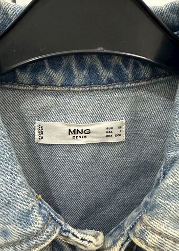 m Beden Düğmeli Mavi Kadın Denim Ceket