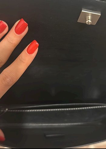 Beden gri Renk Gri Zincir Detaylı Kadın Omuz Çantası