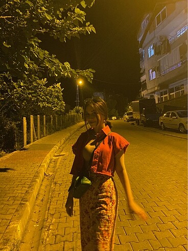 Diğer Crop kot ceket