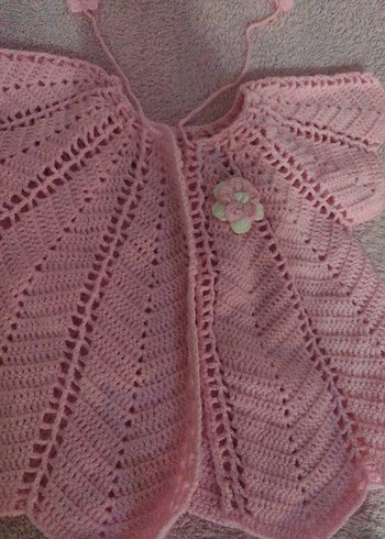 Nakışlı Pembe Bebek yelek - Görsel 2