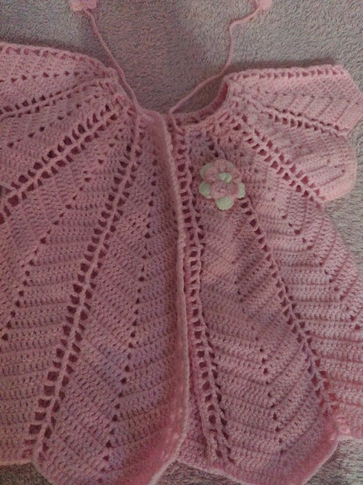 Nakışlı Pembe Bebek yelek - Görsel 2