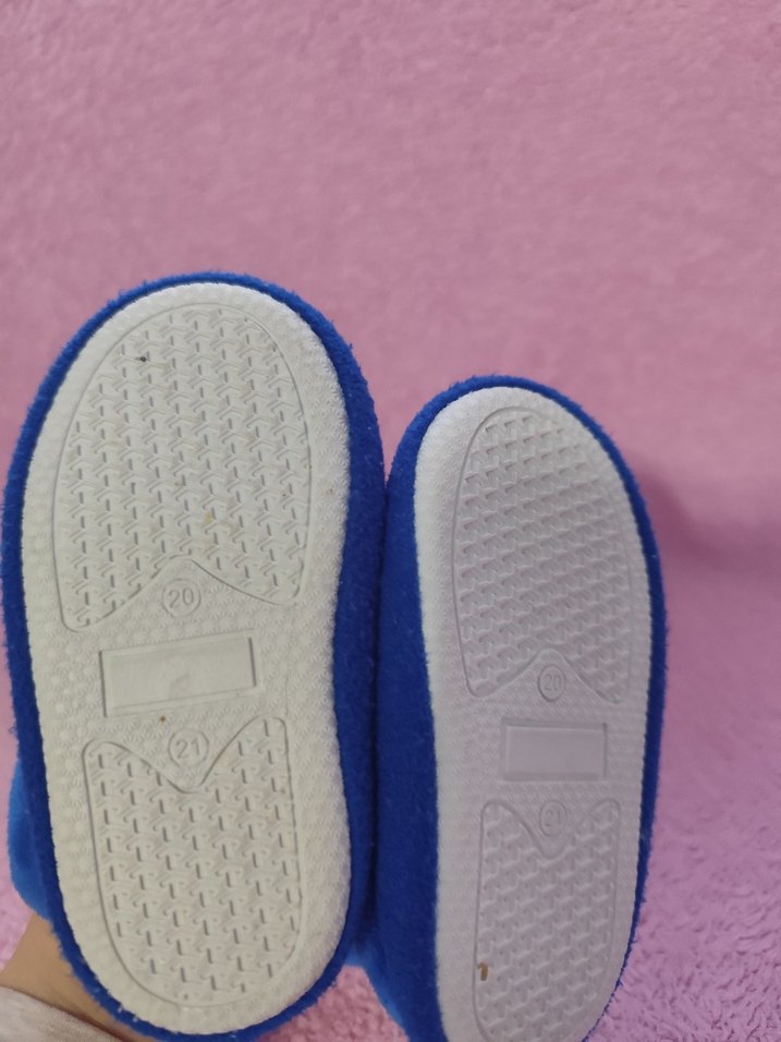 Kızlar için Mavi Sıcak Peluş Ev Terliği - Görsel 3