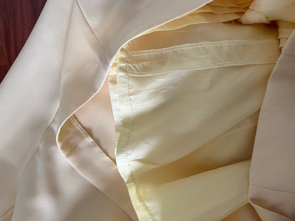 Bej Mini V Yaka İşlemeli Abiye Elbise - Görsel 5