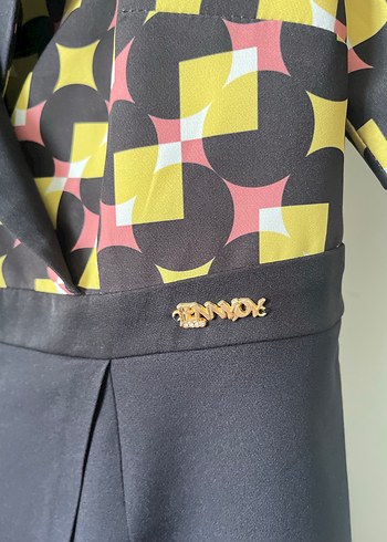 Desenli Kemerli Midi Kadın Elbise - Görsel 3