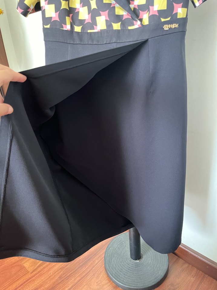 Desenli Kemerli Midi Kadın Elbise - Görsel 2