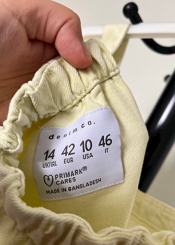 Kolsuz Sarı Keten Elbise - Görsel 4