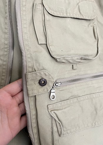 Bej Kemerli Erkek Kolsuz Ceket - Görsel 4