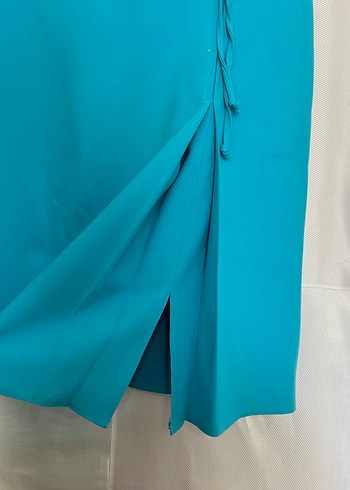 Turkuaz Kısa Pilili Kadın Etek - Görsel 3