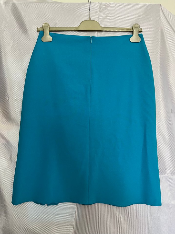 Turkuaz Kısa Pilili Kadın Etek - Görsel 5