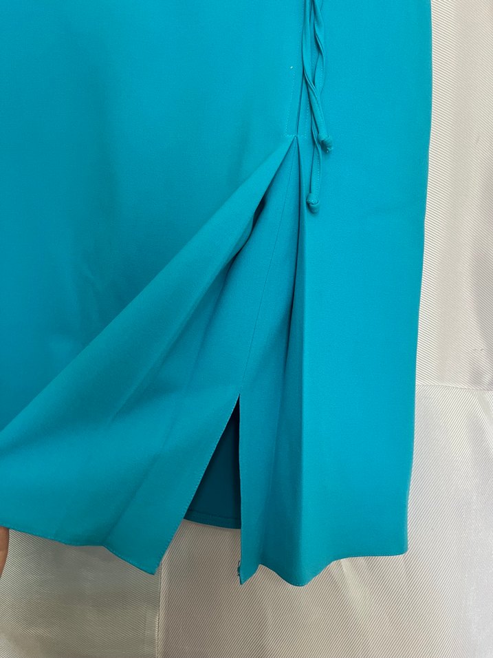 Turkuaz Kısa Pilili Kadın Etek - Görsel 3