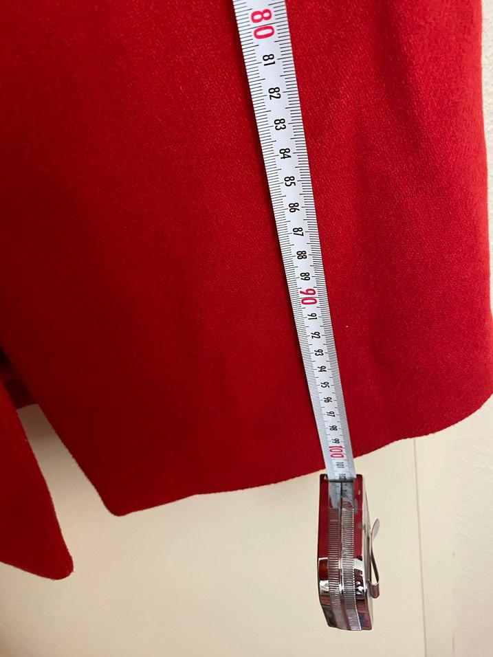 H&M Kırmızı Uzun Düğmeli Kaban - Görsel 5