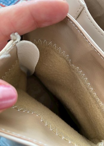 Bej Kadın Deri Topuklu Bot - Görsel 6