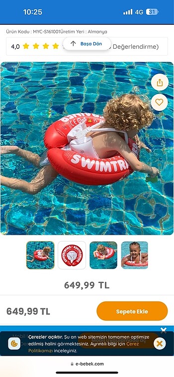 Swimtrainer Çocuk Yüzme Simiti